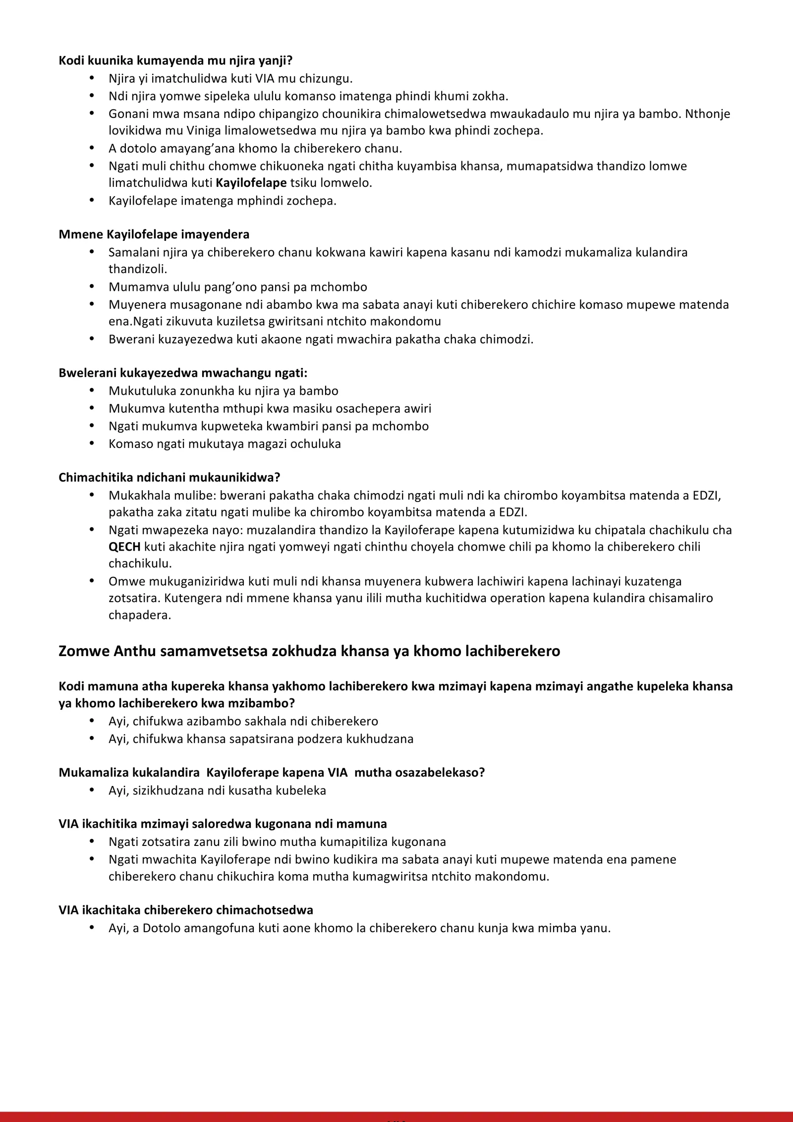 VIA Counseling — Kayiloferape, follow-up & FAQ (2/3)